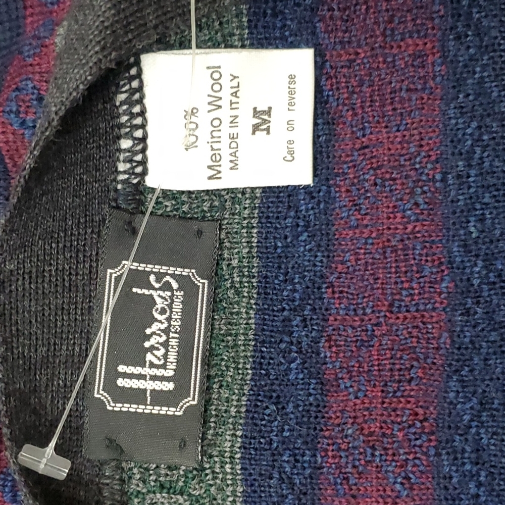 Harrods Knit Merino Wool Buttons Down Vest Men Size M View 4